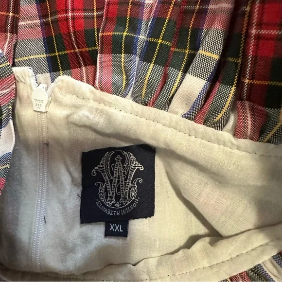 Plaid Ruffle Elizabeth Wilson 2X Women’s Gingham Flowy Peasant VTG - Picture 2 of 5